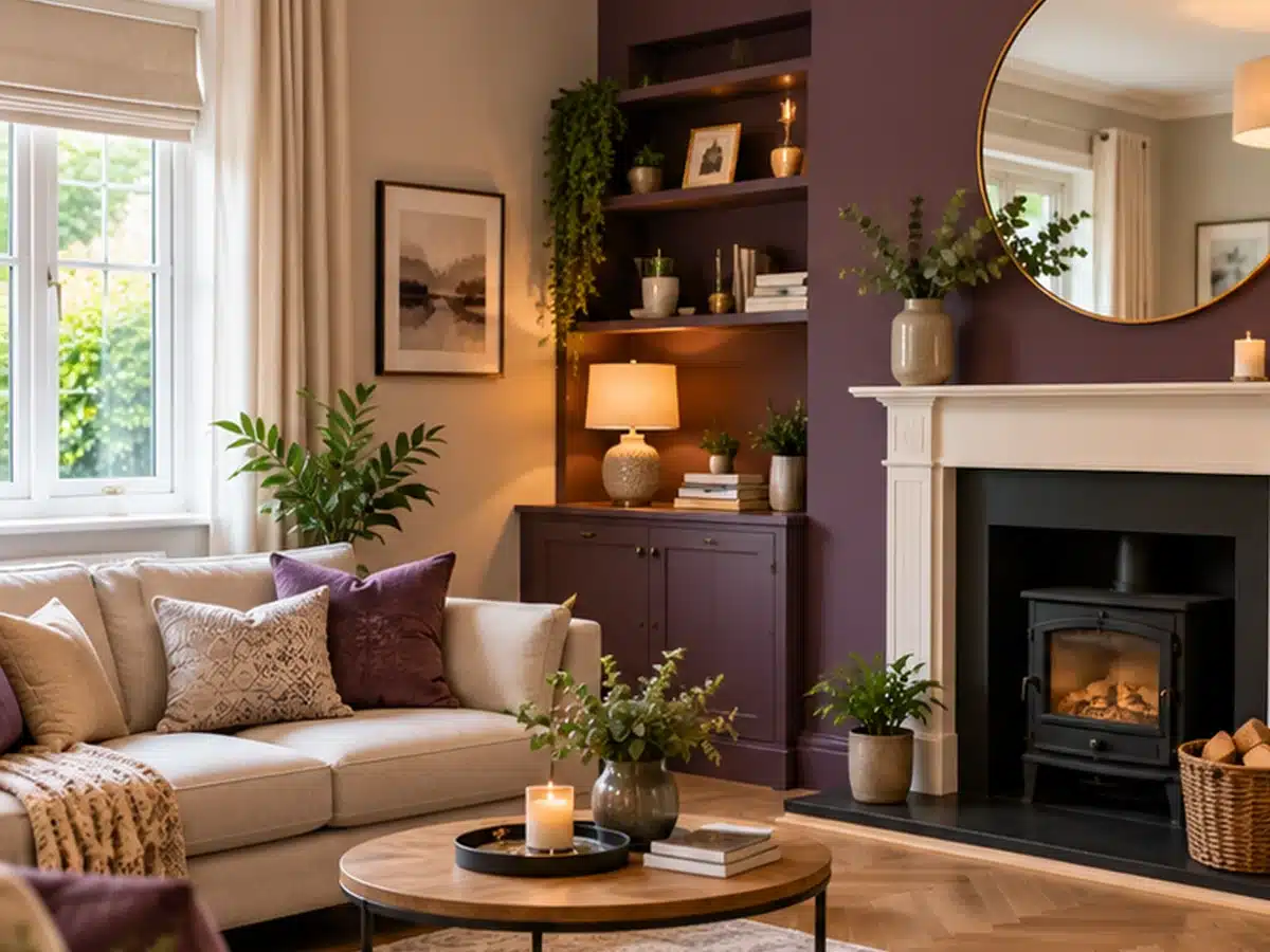 Freshly decorated living room with beautifully painted walls and a smooth finish